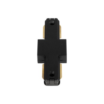 GLOBOSTAR® EUROTRACK-1PH 60903 Μονοφασικός Σύνδεσμος I Επέκτασης Ράγας 2 Καλωδίων 1L+1N για Σύστημα Ράγας Eurotrack-1PH AC 220-240V IP20 - Μαύρο Ματ - Μ9.3 x Π3.5 x Υ1.6cm