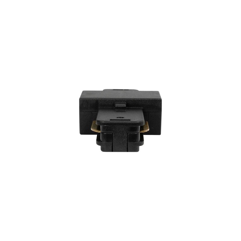 GLOBOSTAR® EUROTRACK-1PH 60903 Μονοφασικός Σύνδεσμος I Επέκτασης Ράγας 2 Καλωδίων 1L+1N για Σύστημα Ράγας Eurotrack-1PH AC 220-240V IP20 - Μαύρο Ματ - Μ9.3 x Π3.5 x Υ1.6cm