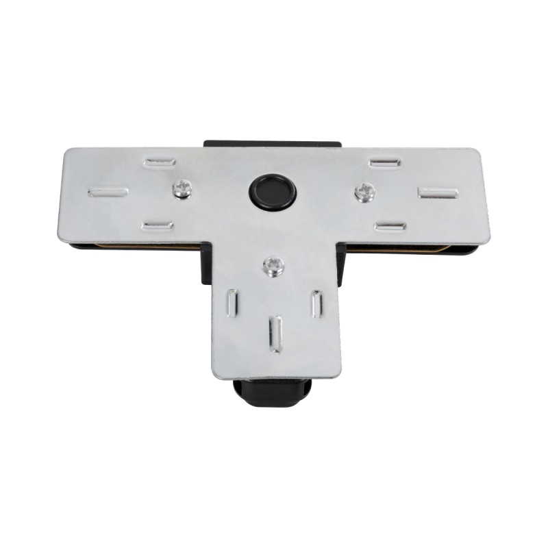 GloboStar® 2L-EUROTRACK 60907 Αντάπτορας Τ(Ταφ) - Μονοφασικός 2 Καλωδίων για όλες τις Ράγες EUROTRACK AC 220-240V IP20 Μ10.7 x Π7 x Υ1.5cm - EUROTRACK® System 1L+1N - Θερμοπλαστικό - Μαύρο - 5 Χρόνια Εγγύηση