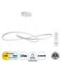 GLOBOSTAR® DEXTER 60918 Μοντέρνο Κρεμαστό Φωτιστικό Οροφής LED 120W 13440lm 300° AC 220-240V IP20 Ρυθμιζόμενο Λευκό CCT με Χειριστήριο από 2700K έως 6000K Dimmable - Lumileds SMD Chip - Λευκό Ματ - Μ103 x Π103 x Υ22cm - 3 Χρόνια Εγγύηση