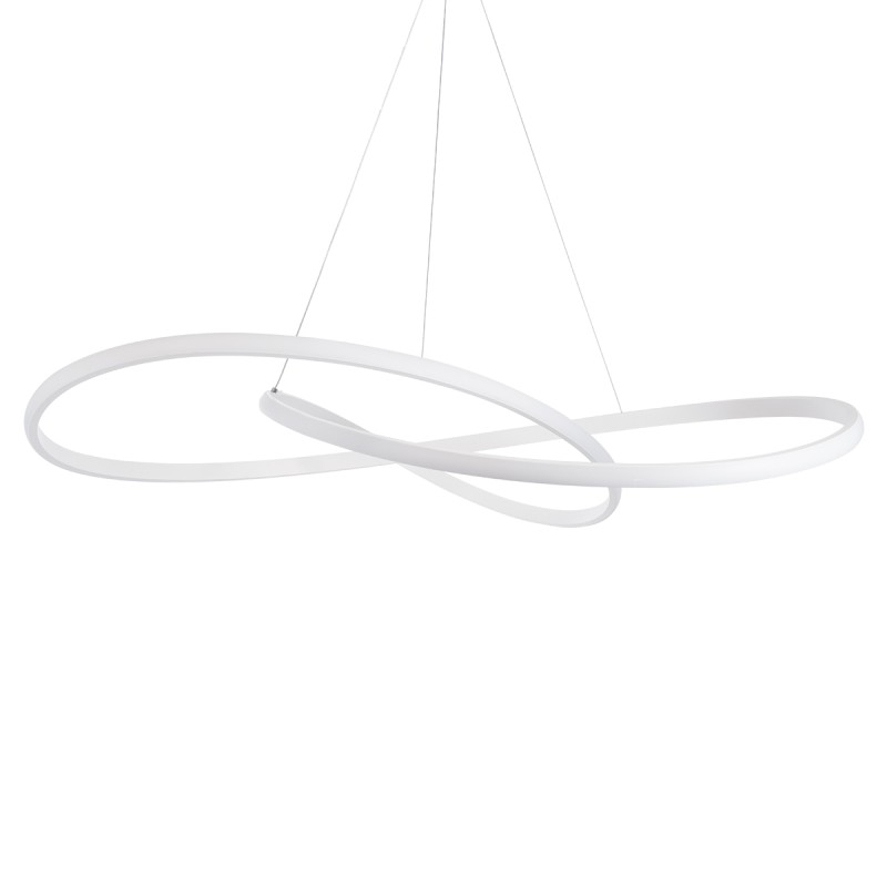 GloboStar® DEXTER 60918 Κρεμαστό Φωτιστικό Οροφής Design LED CCT 120W 13440lm 300° AC 220-240V - Εναλλαγή Φωτισμού μέσω Τηλεχειριστηρίου All In One Ψυχρό 6000k+Φυσικό 4500k+Θερμό 2700k Dimmable Φ103cm - Λευκό - 3 Years Warranty