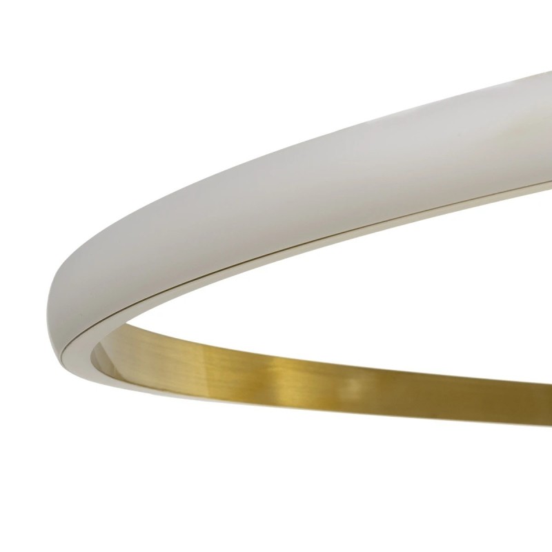 GLOBOSTAR® DEXTER 60920 Μοντέρνο Κρεμαστό Φωτιστικό Οροφής LED 120W 13440lm 300° AC 220-240V IP20 Ρυθμιζόμενο Λευκό CCT με Χειριστήριο από 2700K έως 6000K Dimmable - Lumileds SMD Chip - Χρυσό Βούρτσας - Μ103 x Π103 x Υ30cm - 3 Χρόνια Εγγύηση