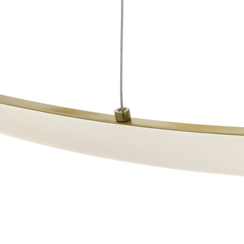 GLOBOSTAR® DEXTER 60920 Μοντέρνο Κρεμαστό Φωτιστικό Οροφής LED 120W 13440lm 300° AC 220-240V IP20 Ρυθμιζόμενο Λευκό CCT με Χειριστήριο από 2700K έως 6000K Dimmable - Lumileds SMD Chip - Χρυσό Βούρτσας - Μ103 x Π103 x Υ30cm - 3 Χρόνια Εγγύηση