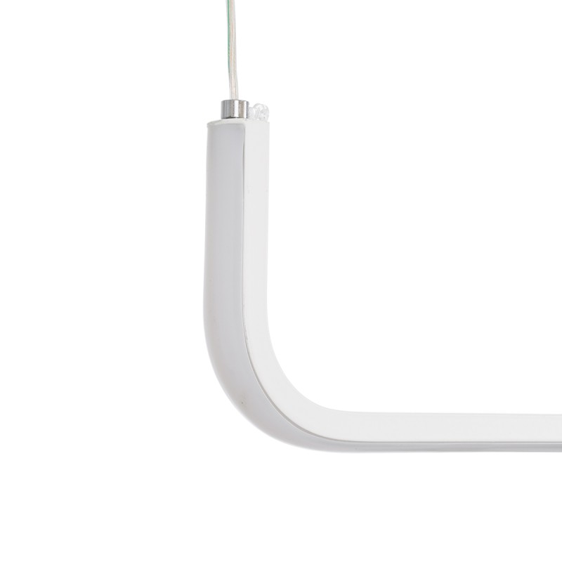 GloboStar® LINARIA 60922 Κρεμαστό Φωτιστικό Οροφής Design LED CCT 36W 4150lm 200° AC 220-240V - Εναλλαγή Φωτισμού μέσω Τηλεχειριστηρίου All In One Ψυχρό 6000k+Φυσικό 4500k+Θερμό 2700k Dimmable Μ120 x Π2 x Υ10cm - Λευκό - 3 Years Warranty