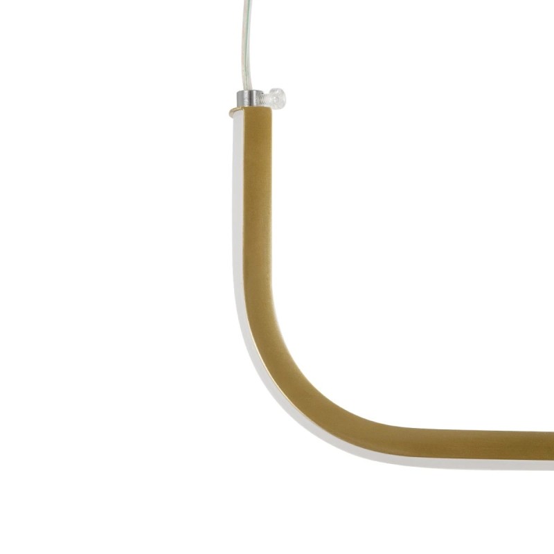 GLOBOSTAR® LINARIA 60923 Μοντέρνο Κρεμαστό Φωτιστικό Οροφής LED 36W 4150lm 180° AC 220-240V IP20 Ρυθμιζόμενο Λευκό CCT με Χειριστήριο από 2700K έως 6000K Dimmable - Lumileds SMD Chip - Χρυσό Βούρτσας - Μ120 x Π2 x Υ10cm - 3 Χρόνια Εγγύηση