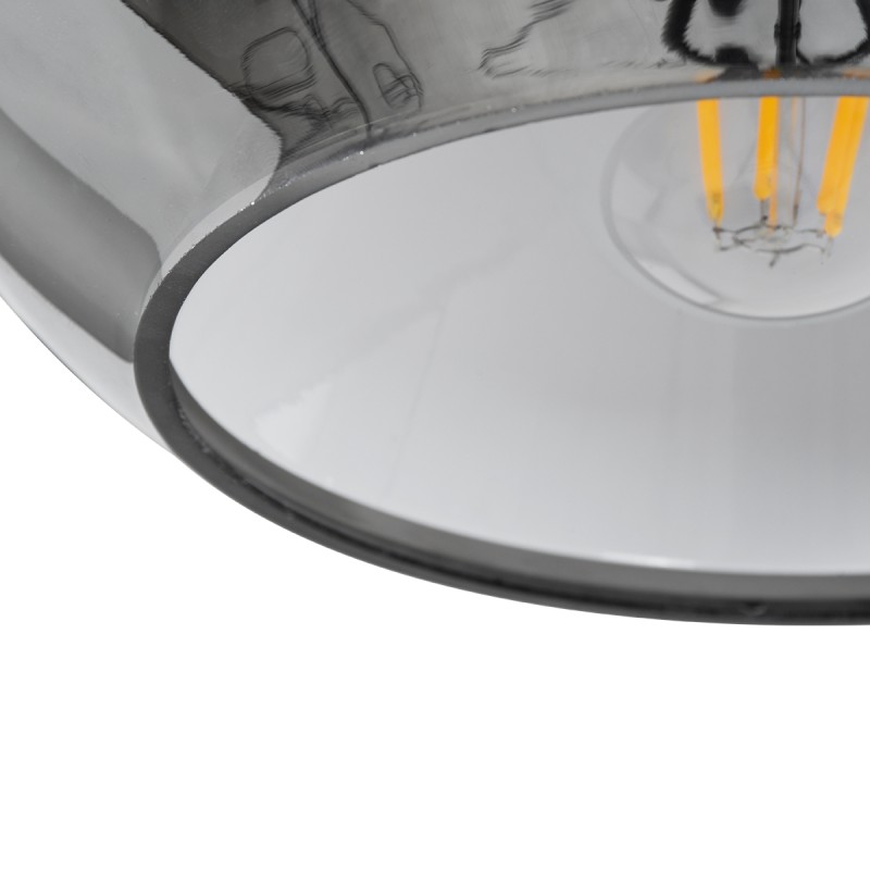 GloboStar® GLASSO 60928 Μοντέρνο Κρεμαστό Φωτιστικό Μπάλα Μονόφωτο 1 x E27 IP20 Ασημί Γυαλί με Ασημί Μέταλλο - Μ27 x Π27 x Υ52cm