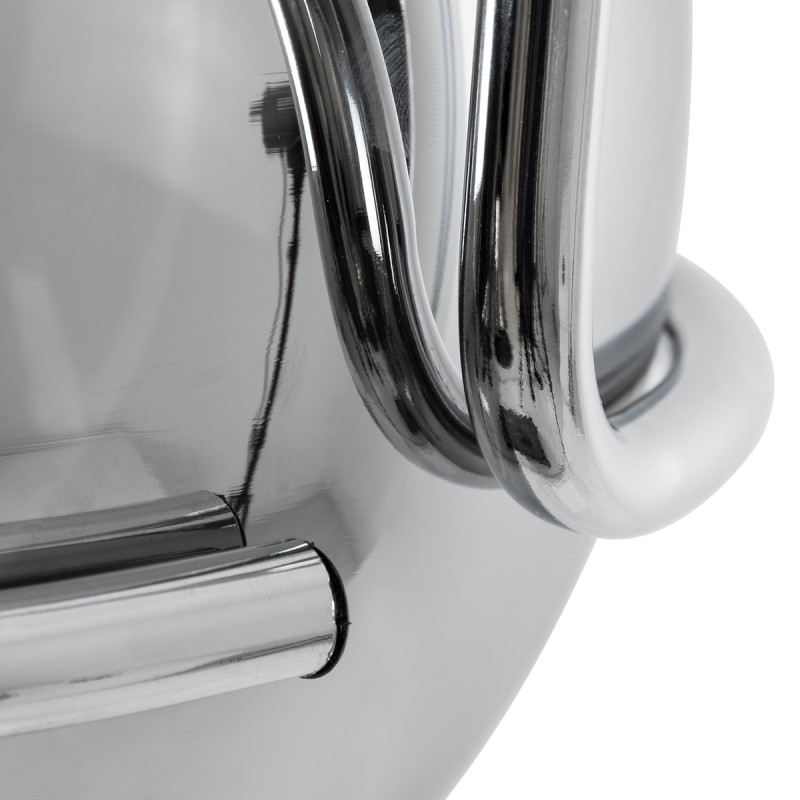 GloboStar® GLASSO 60928 Μοντέρνο Κρεμαστό Φωτιστικό Μπάλα Μονόφωτο 1 x E27 IP20 Ασημί Γυαλί με Ασημί Μέταλλο - Μ27 x Π27 x Υ52cm