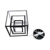 GloboStar® KIBOO-TRIO 60931 Κρεμαστό Φωτιστικό Οροφής Design LED CCT 90W 10350lm 360° AC 220-240V - Εναλλαγή Φωτισμού μέσω Τηλεχειριστηρίου All In One Ψυχρό 6000k+Φυσικό 4500k+Θερμό 2700k Dimmable Μ60 x Π60 x Υ80cm - Μαύρο - 3 Years Warranty