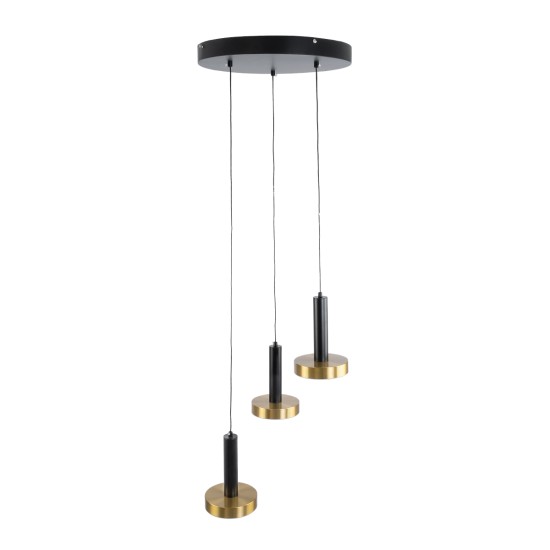 GLOBOSTAR® ZANE 60934 Κρεμαστό Φωτιστικό Design LED CCT 54W 6048lm 120° AC 220-240V IP20 - Εναλλαγή Φωτισμού μέσω Τηλεχειριστηρίου All In One Ψυχρό 6000k+Φυσικό 4500k+Θερμό 2700k Dimmable - Φ40 x Υ20cm - Μαύρο & Χρυσό - 3 Χρόνια Εγγύηση GLOBOSTAR® ZANE 60934 Κρεμαστό Φωτιστικό Design LED CCT 54W 6048lm 120° AC 220-240V IP20 - Εναλλαγή Φωτισμού μέσω Τηλεχειριστηρίου All In One Ψυχρό 6000k+Φυσικό 4500k+Θερμό 2700k Dimmable - Φ40 x Υ20cm - Μαύρο & Χρυσό - 3 Χρόνια Εγγύηση