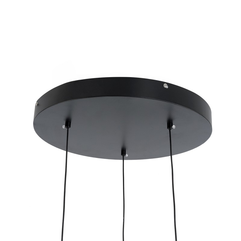 GLOBOSTAR® ZANE 60934 Κρεμαστό Φωτιστικό Design LED CCT 54W 6048lm 120° AC 220-240V IP20 - Εναλλαγή Φωτισμού μέσω Τηλεχειριστηρίου All In One Ψυχρό 6000k+Φυσικό 4500k+Θερμό 2700k Dimmable - Φ40 x Υ20cm - Μαύρο & Χρυσό - 3 Χρόνια Εγγύηση