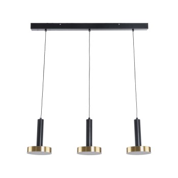 GLOBOSTAR® ZANE 60936 Μοντέρνο Κρεμαστό Φωτιστικό Οροφής LED 54W 6048lm 120° AC 220-240V IP20 Ρυθμιζόμενο Λευκό CCT με Χειριστήριο από 2700K έως 6000K Dimmable - Lumileds SMD Chip - Μαύρο Ματ & Χρυσό - Μ80 x Π15 x Υ20cm - 3 Χρόνια Εγγύηση