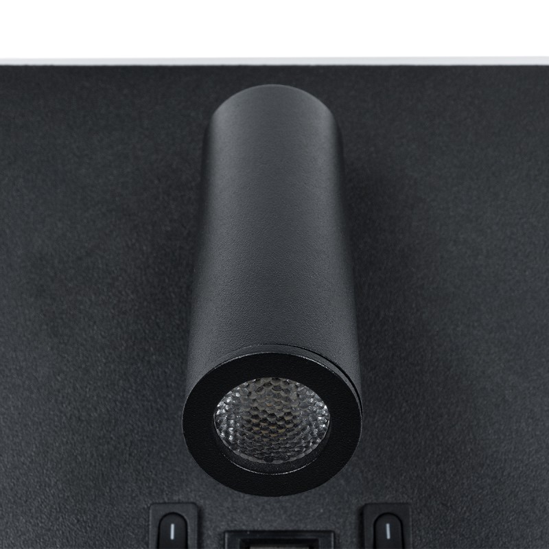 GLOBOSTAR® LADY-S 60942 Μοντέρνο Φωτιστικό Τοίχου - Απλίκα Ξενοδοχείου Reading Light με Φορτιστή USB 3A LED 6W 600lm 36° & 360° AC 220-240V IP20 Φυσικό Λευκό 4500K - Bridgelux COB Chip & TÜV SÜD Driver - Μαύρο Ματ - Μ15 x Π15 x Υ7cm - 3 Χρόνια Εγγ