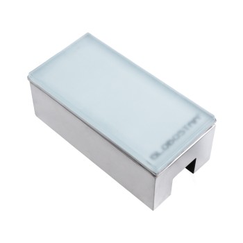 GLOBOSTAR® CYBOLITHOS 60950 Χωνευτό Αρχιτεκτονικο Φωτιστικό Σποτ Δαπέδου LED 4W 460lm 120° DC 24V Αδιάβροχο IP68 IK06 Φυσικό Λευκό 4500K Dimmable - Bridgelux SMD Chip - Γαλακτερό Tempered Glass & Ανοξείδωτο Ατσάλι SS316 - Μ20 x Π10x Υ8cm / Q20 x 10cm 