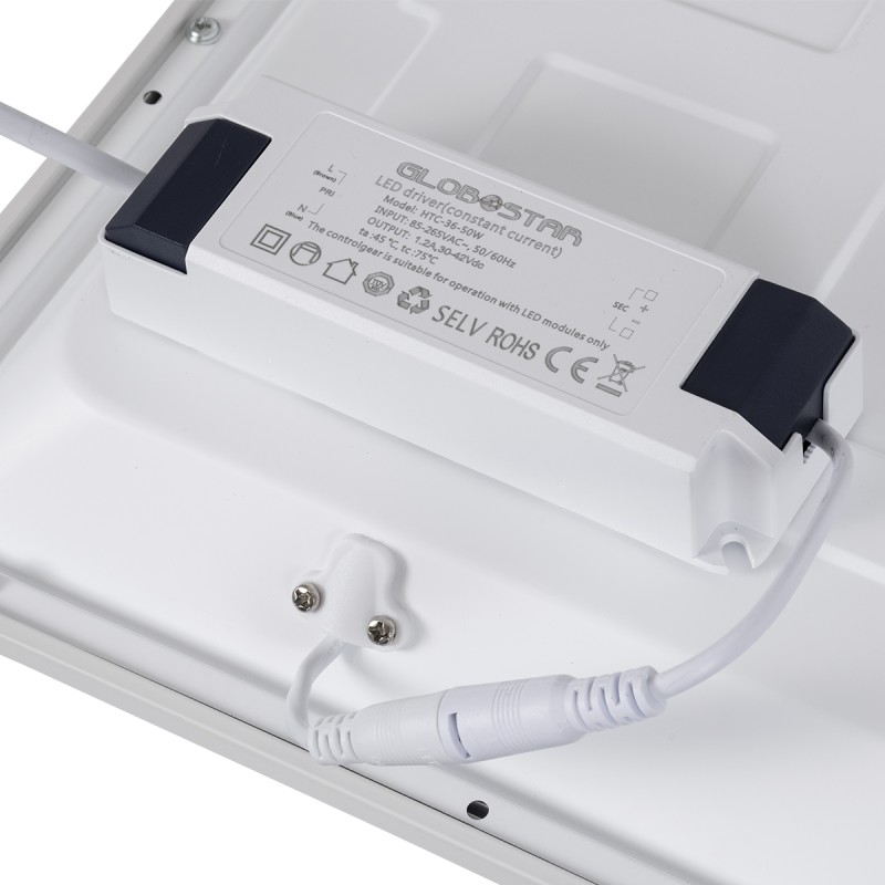 GloboStar® ZEUS 60972 Χωνευτό LED Panel 120x30cm 48W 7200lm 120° CRI≥86Ra UGR<19 Anti-Glare Shield Diffuser AC 220-240V IP44 Μ60 x Π60 x Υ3.3cm - Φυσικό Λευκό 4500K - Bridgelux High Lumen Chips - TÜV Certified Driver - 5 Years Warranty