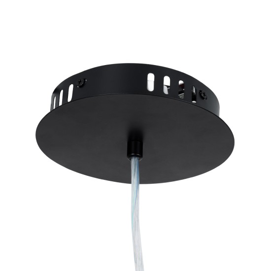 GloboStar® ACRYLICA 60974 Κρεμαστό Φωτιστικό Οροφής Design LED CCT 20W 2240lm 360° AC 220-240V - Εναλλαγή Φωτισμού μέσω Διακόπτη On/Off All In One Ψυχρό 6000k+Φυσικό 4500k+Θερμό 2700k Φ40cm - Μαύρο με Διάφανο Laser Designed Plexiglass - 3 Years Warranty