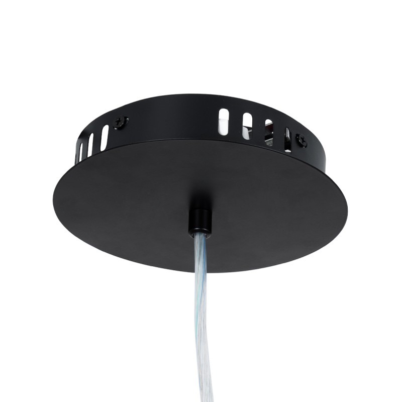 GloboStar® ACRYLICA 60974 Κρεμαστό Φωτιστικό Οροφής Design LED CCT 20W 2240lm 360° AC 220-240V - Εναλλαγή Φωτισμού μέσω Διακόπτη On/Off All In One Ψυχρό 6000k+Φυσικό 4500k+Θερμό 2700k Φ40cm - Μαύρο με Διάφανο Laser Designed Plexiglass - 3 Years Warranty