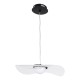 GloboStar® ACRYLICA 60974 Κρεμαστό Φωτιστικό Οροφής Design LED CCT 20W 2240lm 360° AC 220-240V - Εναλλαγή Φωτισμού μέσω Διακόπτη On/Off All In One Ψυχρό 6000k+Φυσικό 4500k+Θερμό 2700k Φ40cm - Μαύρο με Διάφανο Laser Designed Plexiglass - 3 Years Warranty