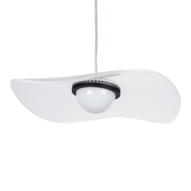 GloboStar® ACRYLICA 60974 Κρεμαστό Φωτιστικό Οροφής Design LED CCT 20W 2240lm 360° AC 220-240V - Εναλλαγή Φωτισμού μέσω Διακόπτη On/Off All In One Ψυχρό 6000k+Φυσικό 4500k+Θερμό 2700k Φ40cm - Μαύρο με Διάφανο Laser Designed Plexiglass - 3 Years Warranty