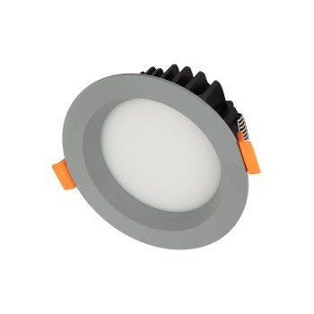 GLOBOSTAR® WATERA 60986 Χωνευτό Downlight Σποτ Panel Μπάνιου & WC LED 12W 1500lm 120° AC 220-240V Αδιάβροχο IP54 Ρυθμιζόμενο Λευκό CCT με Διακόπτη στο Σώμα 2700K/4500K/6000K Dimmable - Lumileds SMD Chip & TÜV SÜD Driver - Γκρι Ανθρακί Ματ - Μ10.8 