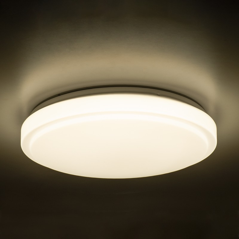 GLOBOSTAR® SENSORANO 60995 Φωτιστικό Πλαφονιέρα Οροφής με Ανιχνευτή Microwave / Αισθητήρα Κίνησης LED 30W 3000lm 120° AC 220-240V Αδιάβροχο IP54 Φυσικό Λευκό 4500K - Lumileds SMD Chip - Λευκό Γαλακτερό - Μ38 x Π38 x Υ5.3cm - 3 Χρόνια Εγγύηση