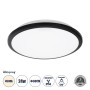 GLOBOSTAR® TUFFIN 60997 Φωτιστικό Πλαφονιέρα Οροφής LED 24W 2640lm 120° AC 220-240V Αδιάβροχο IP54 Φυσικό Λευκό 4500K - Lumileds SMD Chip - Μαύρο Ματ & Λευκό Γαλακτερό - Μ30 x Π30 x Υ6.5cm - 3 Χρόνια Εγγύηση