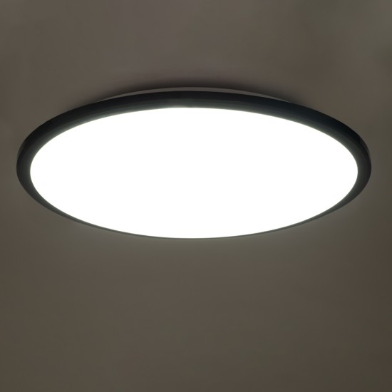 GloboStar® TUFFIN 60999 Πλαφονιέρα Οροφής LED 36W 3960lm 120° AC 220-240V Αδιάβροχη IP54 Φ48 x Υ6.5cm Φυσικό Λευκό 4500K - Μαύρο - Bridgelux Chips - 3 Years Warranty GloboStar® TUFFIN 60999 Πλαφονιέρα Οροφής LED 36W 3960lm 120° AC 220-240V Αδιάβροχη IP54 Φ48 x Υ6.5cm Φυσικό Λευκό 4500K - Μαύρο - Bridgelux Chips - 3 Years Warranty