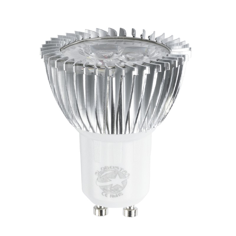 GloboStar® 76041 Σποτ LED GU10 MR16 3W 280m 45° AC 220-240V IP20 Φ5 x Υ5.5cm Φυσικό Λευκό 4500K Dimmable - 3 Χρόνια Εγγύηση