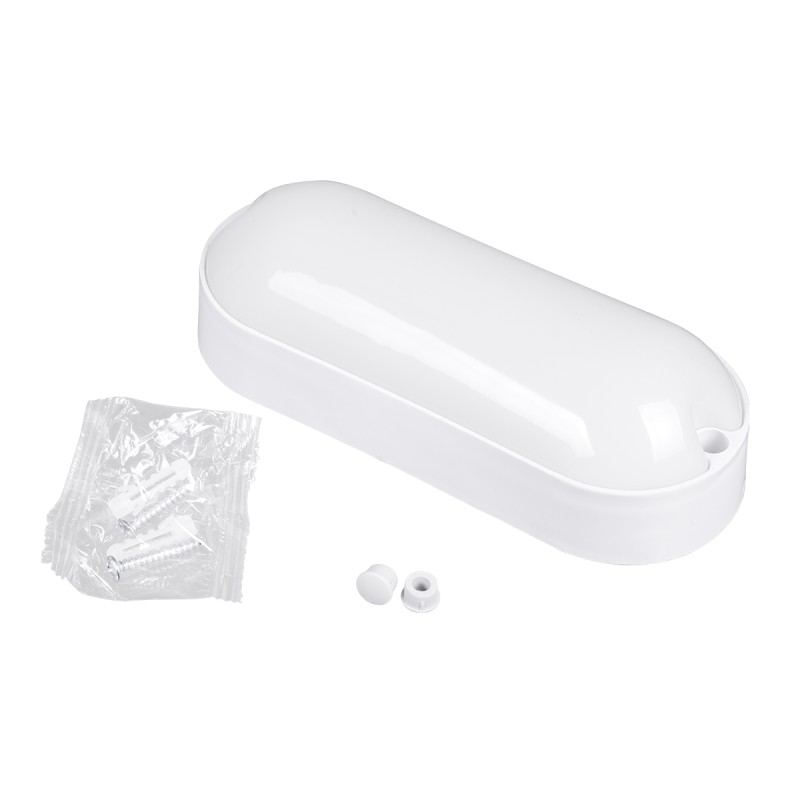 GloboStar® HOMIE 61002 LED Πλαφονιέρα Οροφής - Τοίχου Οβάλ 11W 918lm 150° AC 220-240V Αδιάβροχο IP65 Μ17 x Π7 x Υ4.5cm Θερμό Λευκό 2700K - 3 Years Warranty