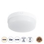 GLOBOSTAR® REVANO 61015 Φωτιστικό Πλαφονιέρα Οροφής LED 15W 1425lm 180° AC 220-240V Αδιάβροχο IP54 Φυσικό Λευκό 4500K - Lumileds SMD Chip - Λευκό Γαλακτερό - Μ17 x Π17 x Υ5cm - 2 Χρόνια Εγγύηση