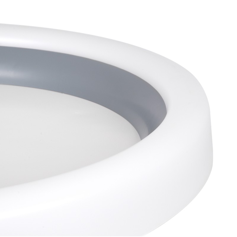 GloboStar® ARIANA 61036 Πλαφονιέρα Οροφής Κύκλος LED CCT 55W 6376lm 120° AC 220-240V - Εναλλαγή Φωτισμού μέσω Τηλεχειριστηρίου All In One Ψυχρό Λευκό 6000k+Φυσικό Λευκό 4500k+Θερμό Λευκό 2700k Dimmable Φ48cm - Ανθρακί - 3 Years Warranty