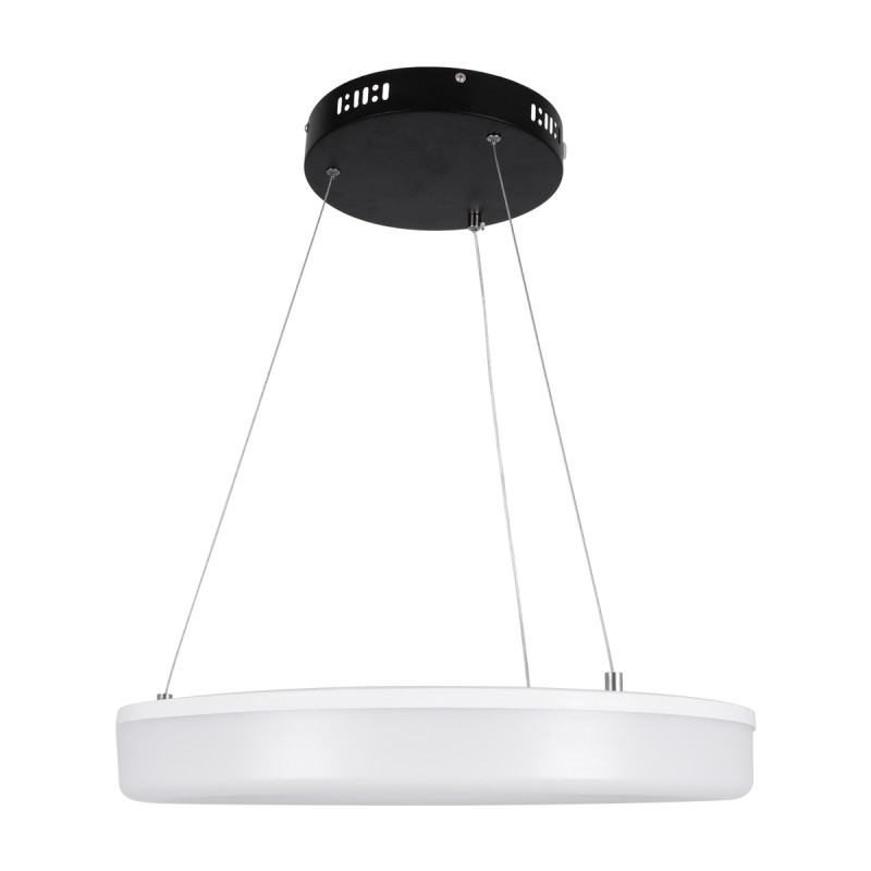 GloboStar® ARIANA 61037 Κρεμαστή Πλαφονιέρα Οροφής Κύκλος LED CCT 55W 6376lm 120° AC 220-240V - Εναλλαγή Φωτισμού μέσω Τηλεχειριστηρίου All In One Ψυχρό Λευκό 6000k+Φυσικό Λευκό 4500k+Θερμό Λευκό 2700k Dimmable Φ48cm - Μαύρο - 3 Years Warranty
