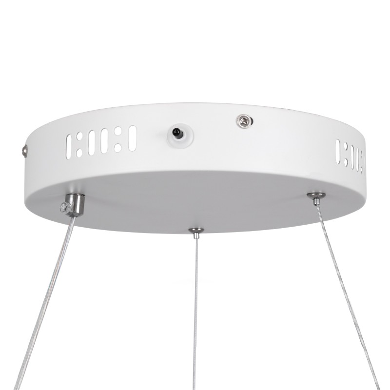 GloboStar® ARIANA 61038 Κρεμαστή Πλαφονιέρα Οροφής Κύκλος LED CCT 55W 6376lm 120° AC 220-240V - Εναλλαγή Φωτισμού μέσω Τηλεχειριστηρίου All In One Ψυχρό Λευκό 6000k+Φυσικό Λευκό 4500k+Θερμό Λευκό 2700k Dimmable Φ48cm - Λευκό - 3 Years Warranty