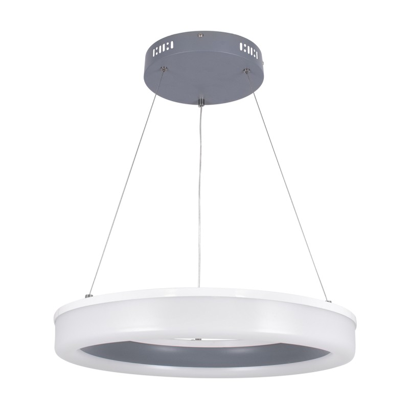 GloboStar® ARIANA 61039 Κρεμαστή Πλαφονιέρα Οροφής Κύκλος LED CCT 55W 6376lm 120° AC 220-240V - Εναλλαγή Φωτισμού μέσω Τηλεχειριστηρίου All In One Ψυχρό Λευκό 6000k+Φυσικό Λευκό 4500k+Θερμό Λευκό 2700k Dimmable Φ48cm - Ανθρακί - 3 Years Warrant