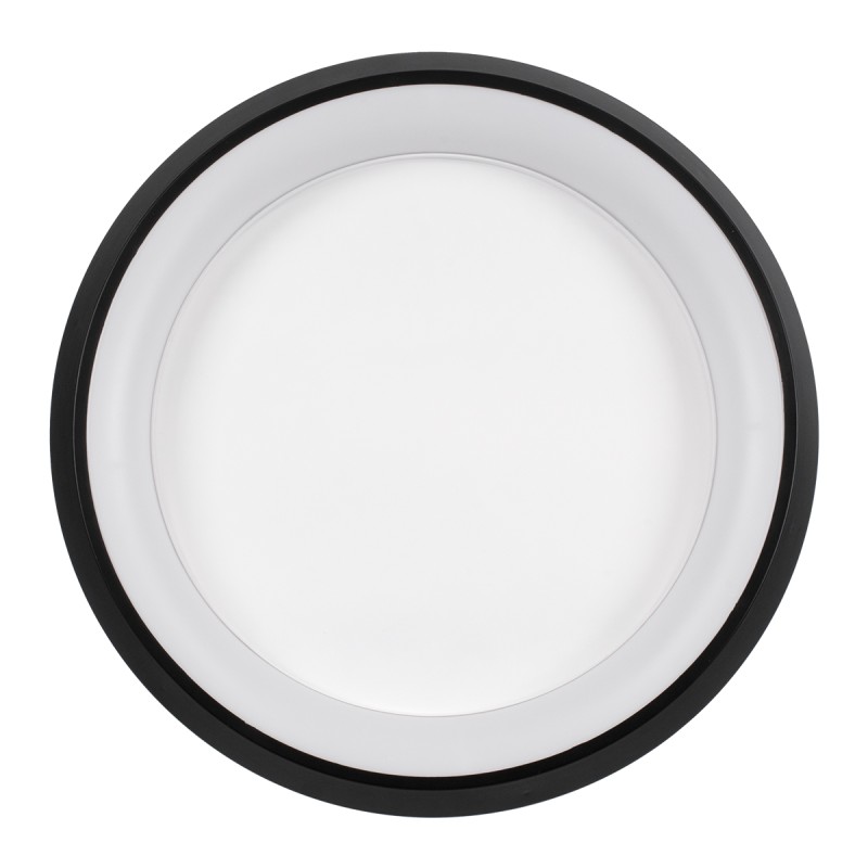 GloboStar® MELINA 61040 Πλαφονιέρα Οροφής Κύκλος LED CCT 55W 6376lm 120° AC 220-240V - Εναλλαγή Φωτισμού μέσω Τηλεχειριστηρίου All In One Ψυχρό Λευκό 6000k+Φυσικό Λευκό 4500k+Θερμό Λευκό 2700k Dimmable Φ48cm - Μαύρο - 3 Years Warranty