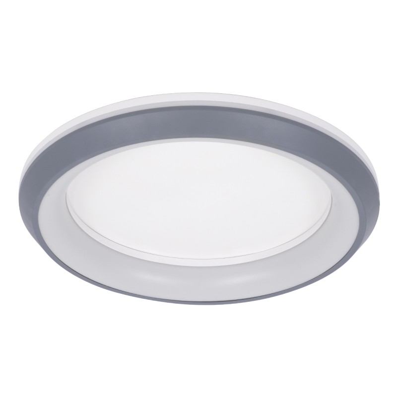 GloboStar® MELINA 61042 Πλαφονιέρα Οροφής Κύκλος LED CCT 55W 6376lm 120° AC 220-240V - Εναλλαγή Φωτισμού μέσω Τηλεχειριστηρίου All In One Ψυχρό Λευκό 6000k+Φυσικό Λευκό 4500k+Θερμό Λευκό 2700k Dimmable Φ48cm - Ανθρακί - 3 Years Warranty