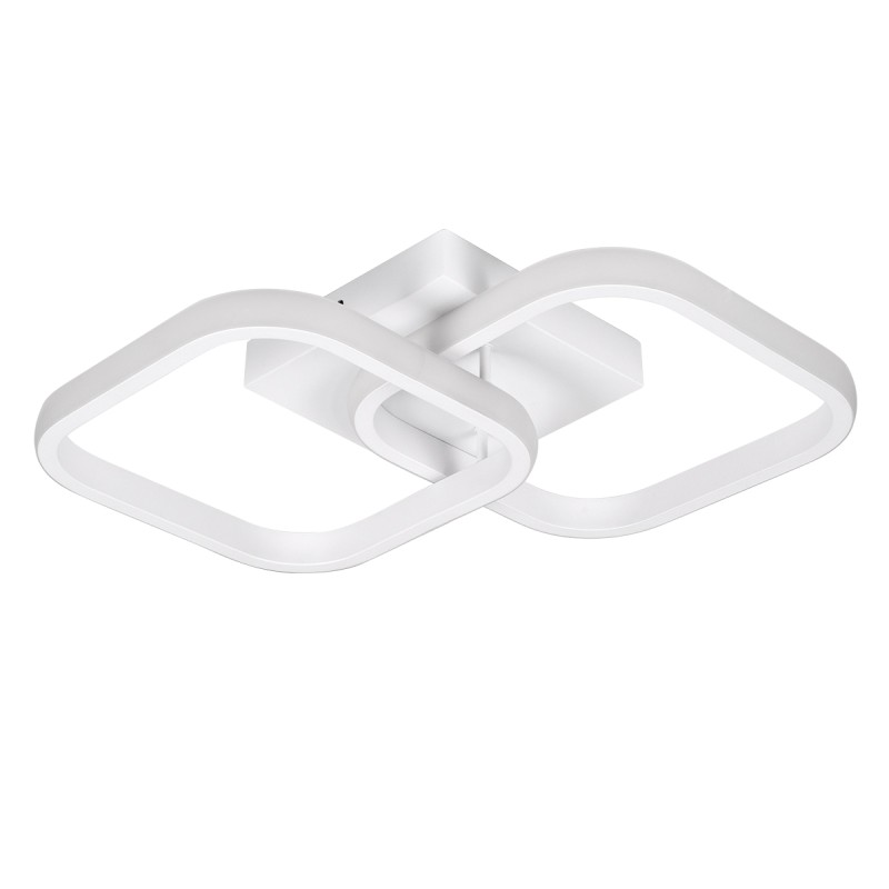 GloboStar® NORA 61062 Φωτιστικό Οροφής Design LED CCT 22W 2640lm 300° AC 220-240V - Εναλλαγή Φωτισμού μέσω Διακόπτη On/Off All In One Ψυχρό 6000k+Φυσικό 4500k+Θερμό 2700k Μ40 x Π24 x Υ7cm - Λευκό