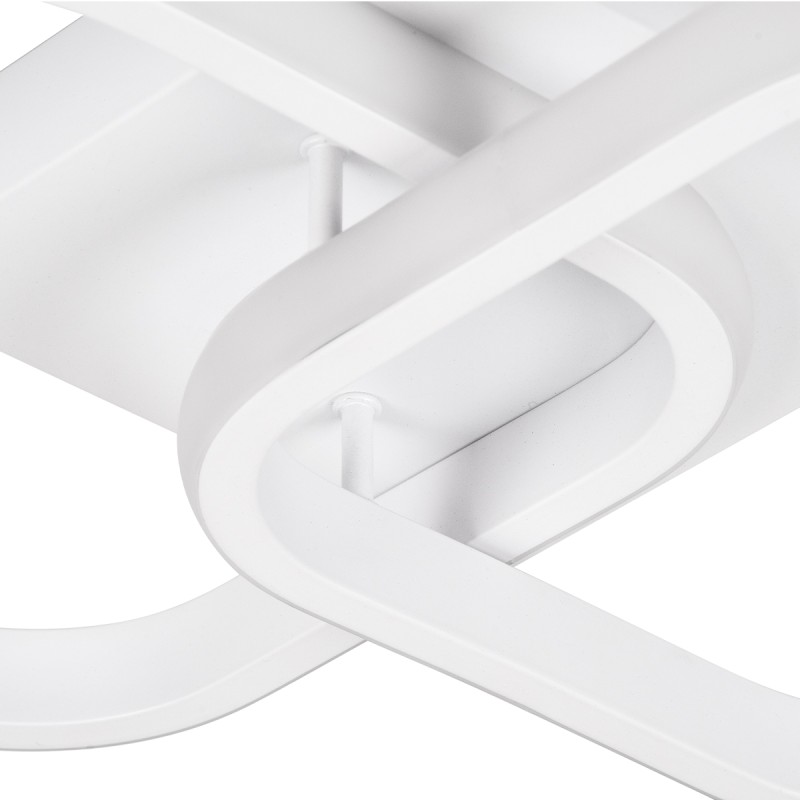 GloboStar® NORA 61062 Φωτιστικό Οροφής Design LED CCT 22W 2640lm 300° AC 220-240V - Εναλλαγή Φωτισμού μέσω Διακόπτη On/Off All In One Ψυχρό 6000k+Φυσικό 4500k+Θερμό 2700k Μ40 x Π24 x Υ7cm - Λευκό
