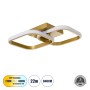 GLOBOSTAR® NORA 61063 Μοντέρνο Φωτιστικό Οροφής LED 22W 2640lm 300° AC 220-240V IP20 Ρυθμιζόμενο Λευκό CCT με On/Off 2700K/4500K/6000K - Lumileds SMD Chip - Χρυσό Βούρτσας - Μ40 x Π24 x Υ7cm - 3 Χρόνια Εγγύηση