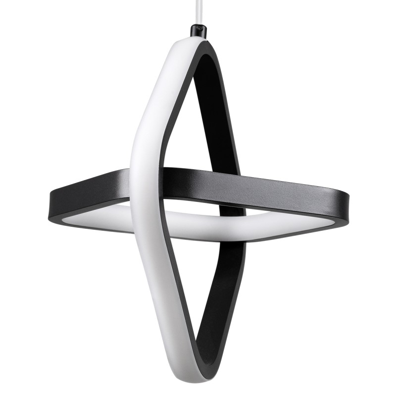 GloboStar® ROSE 61064 Κρεμαστό Φωτιστικό Οροφής Design LED CCT 22W 2640lm 300° AC 220-240V - Εναλλαγή Φωτισμού μέσω Διακόπτη On/Off All In One Ψυχρό 6000k+Φυσικό 4500k+Θερμό 2700k Μ24 x Π22 x Υ24cm - Μαύρο