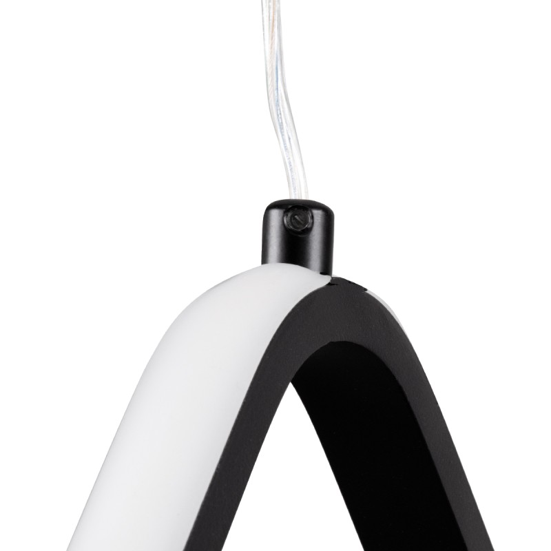 GloboStar® ROSE 61064 Κρεμαστό Φωτιστικό Οροφής Design LED CCT 22W 2640lm 300° AC 220-240V - Εναλλαγή Φωτισμού μέσω Διακόπτη On/Off All In One Ψυχρό 6000k+Φυσικό 4500k+Θερμό 2700k Μ24 x Π22 x Υ24cm - Μαύρο