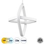 GLOBOSTAR® ROSE 61065 Μοντέρνο Κρεμαστό Φωτιστικό Οροφής LED 22W 2640lm 300° AC 220-240V IP20 Ρυθμιζόμενο Λευκό CCT με On/Off 2700K/4500K/6000K - Lumileds SMD Chip - Λευκό Ματ - Μ24 x Π22 x Υ24cm - 3 Χρόνια Εγγύηση
