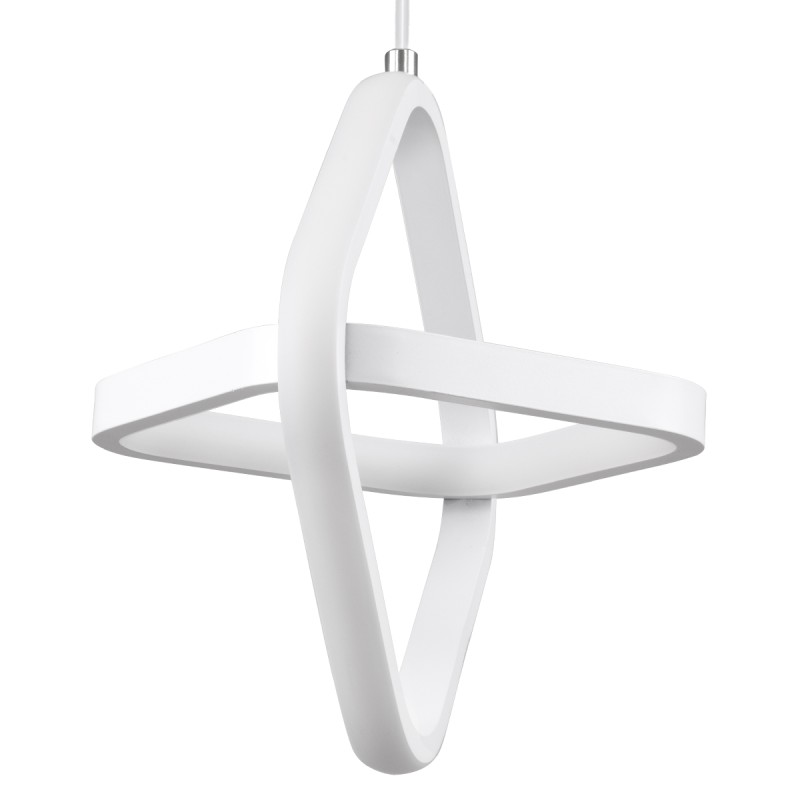 GloboStar® ROSE 61065 Κρεμαστό Φωτιστικό Οροφής Design LED CCT 22W 2640lm 300° AC 220-240V - Εναλλαγή Φωτισμού μέσω Διακόπτη On/Off All In One Ψυχρό 6000k+Φυσικό 4500k+Θερμό 2700k Μ24 x Π22 x Υ24cm - Λευκό