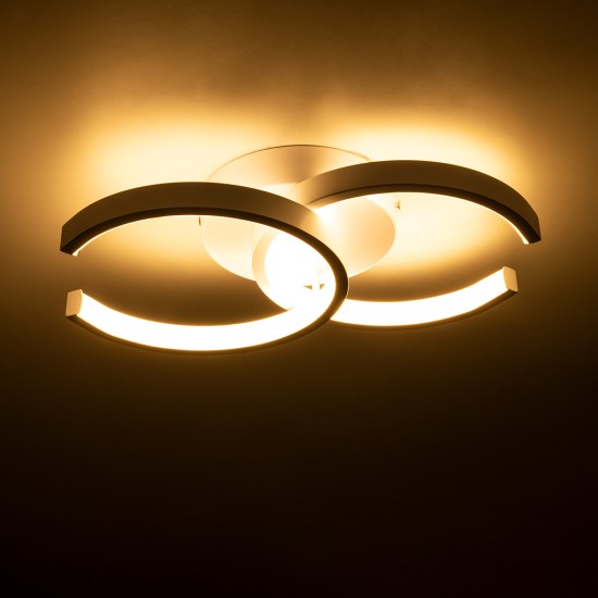 GLOBOSTAR® EVA 61068 Μοντέρνο Φωτιστικό Οροφής LED 16W 1920lm 300° AC 220-240V IP20 Ρυθμιζόμενο Λευκό CCT με On/Off 2700K/4500K/6000K - Lumileds SMD Chip - Λευκό Ματ - Μ33 x Π21 x Υ7cm - 3 Χρόνια Εγγύηση GloboStar® EVA 61068 Φωτιστικό Οροφής Design LED CCT 16W 1920lm 300° AC 220-240V - Εναλλαγή Φωτισμού μέσω Διακόπτη On/Off All In One Ψυχρό 6000k+Φυσικό 4500k+Θερμό 2700k Μ33 x Π21 x Υ7cm - Λευκό