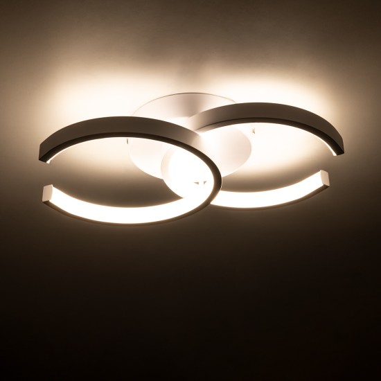 GLOBOSTAR® EVA 61068 Μοντέρνο Φωτιστικό Οροφής LED 16W 1920lm 300° AC 220-240V IP20 Ρυθμιζόμενο Λευκό CCT με On/Off 2700K/4500K/6000K - Lumileds SMD Chip - Λευκό Ματ - Μ33 x Π21 x Υ7cm - 3 Χρόνια Εγγύηση GloboStar® EVA 61068 Φωτιστικό Οροφής Design LED CCT 16W 1920lm 300° AC 220-240V - Εναλλαγή Φωτισμού μέσω Διακόπτη On/Off All In One Ψυχρό 6000k+Φυσικό 4500k+Θερμό 2700k Μ33 x Π21 x Υ7cm - Λευκό