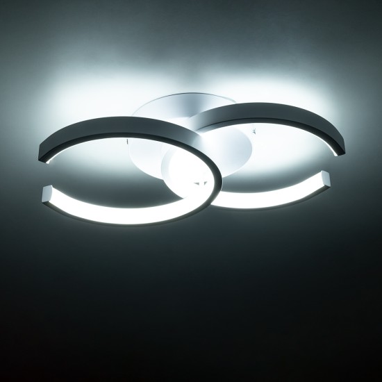 GLOBOSTAR® EVA 61068 Μοντέρνο Φωτιστικό Οροφής LED 16W 1920lm 300° AC 220-240V IP20 Ρυθμιζόμενο Λευκό CCT με On/Off 2700K/4500K/6000K - Lumileds SMD Chip - Λευκό Ματ - Μ33 x Π21 x Υ7cm - 3 Χρόνια Εγγύηση GloboStar® EVA 61068 Φωτιστικό Οροφής Design LED CCT 16W 1920lm 300° AC 220-240V - Εναλλαγή Φωτισμού μέσω Διακόπτη On/Off All In One Ψυχρό 6000k+Φυσικό 4500k+Θερμό 2700k Μ33 x Π21 x Υ7cm - Λευκό