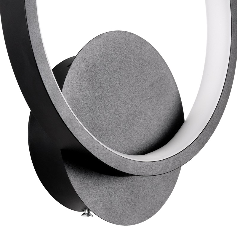 GloboStar® TED 61070 Φωτιστικό Τοίχου - Απλίκα Design LED CCT 9W 1080lm 300° AC 220-240V - Εναλλαγή Φωτισμού μέσω Διακόπτη On/Off All In One Ψυχρό 6000k+Φυσικό 4500k+Θερμό 2700k Μ20 x Π5.5 x Υ23cm - Μαύρο