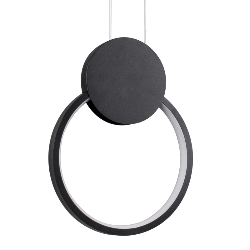 GloboStar® CYCLOS 61073 Κρεμαστό Φωτιστικό Οροφής Design LED CCT 9W 1080lm 300° AC 220-240V - Εναλλαγή Φωτισμού μέσω Διακόπτη On/Off All In One Ψυχρό 6000k+Φυσικό 4500k+Θερμό 2700k Μ21 x Π2.3 x Υ26.5cm - Μαύρο