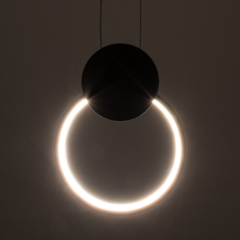 GloboStar® CYCLOS 61075 Κρεμαστό Φωτιστικό Οροφής Design LED CCT 9W 1080lm 300° AC 220-240V - Εναλλαγή Φωτισμού μέσω Διακόπτη On/Off All In One Ψυχρό 6000k+Φυσικό 4500k+Θερμό 2700k Μ21 x Π2.3 x Υ26.5cm - Χρυσό Βούρτσας