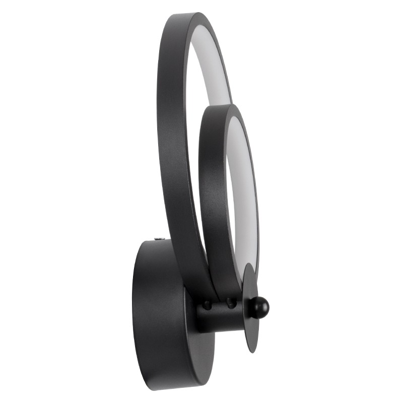 GloboStar® FREDDIE 61076 Φωτιστικό Τοίχου - Απλίκα Design LED CCT 15W 1800lm 300° AC 220-240V - Εναλλαγή Φωτισμού μέσω Διακόπτη On/Off All In One Ψυχρό 6000k+Φυσικό 4500k+Θερμό 2700k Μ20 x Π7.5 x Υ25cm - Μαύρο