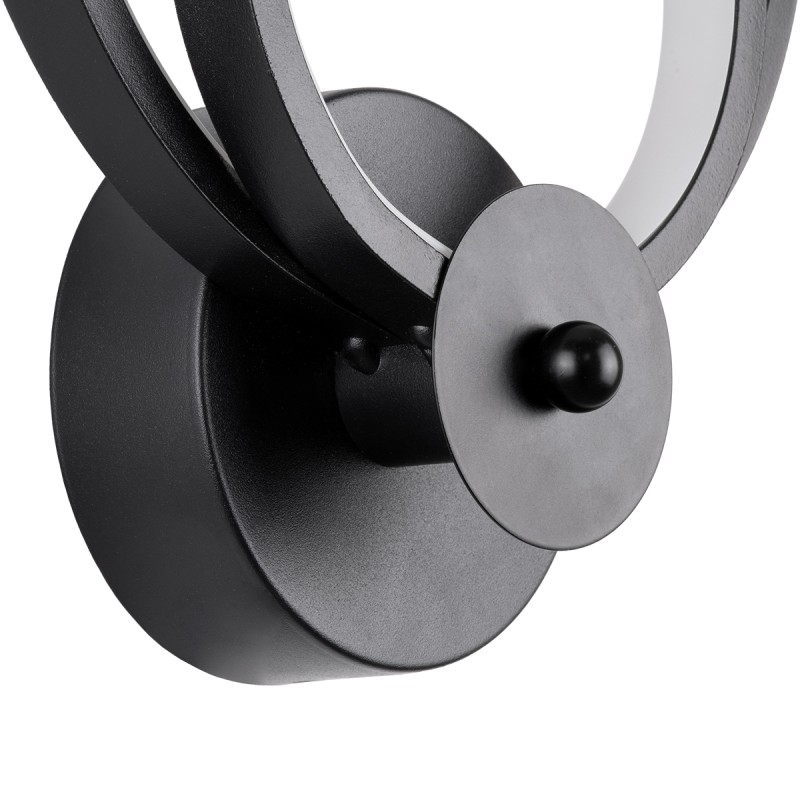 GloboStar® FREDDIE 61076 Φωτιστικό Τοίχου - Απλίκα Design LED CCT 15W 1800lm 300° AC 220-240V - Εναλλαγή Φωτισμού μέσω Διακόπτη On/Off All In One Ψυχρό 6000k+Φυσικό 4500k+Θερμό 2700k Μ20 x Π7.5 x Υ25cm - Μαύρο